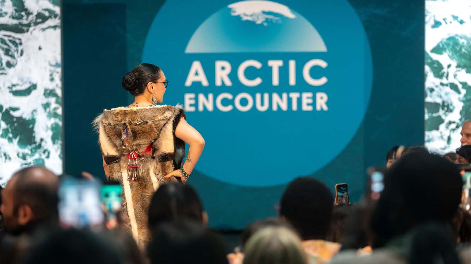 A parka made by Merna Lomack Wharton, Yup’ik, was featured at the Far North Fashion Show in Anchorage, Alaska, Wednesday, July 30, 2025. (Photo credit: Matt Waliszek) 