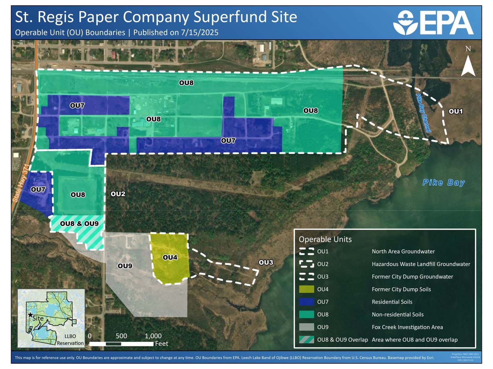 St. Regis Paper Co. Superfund Site map