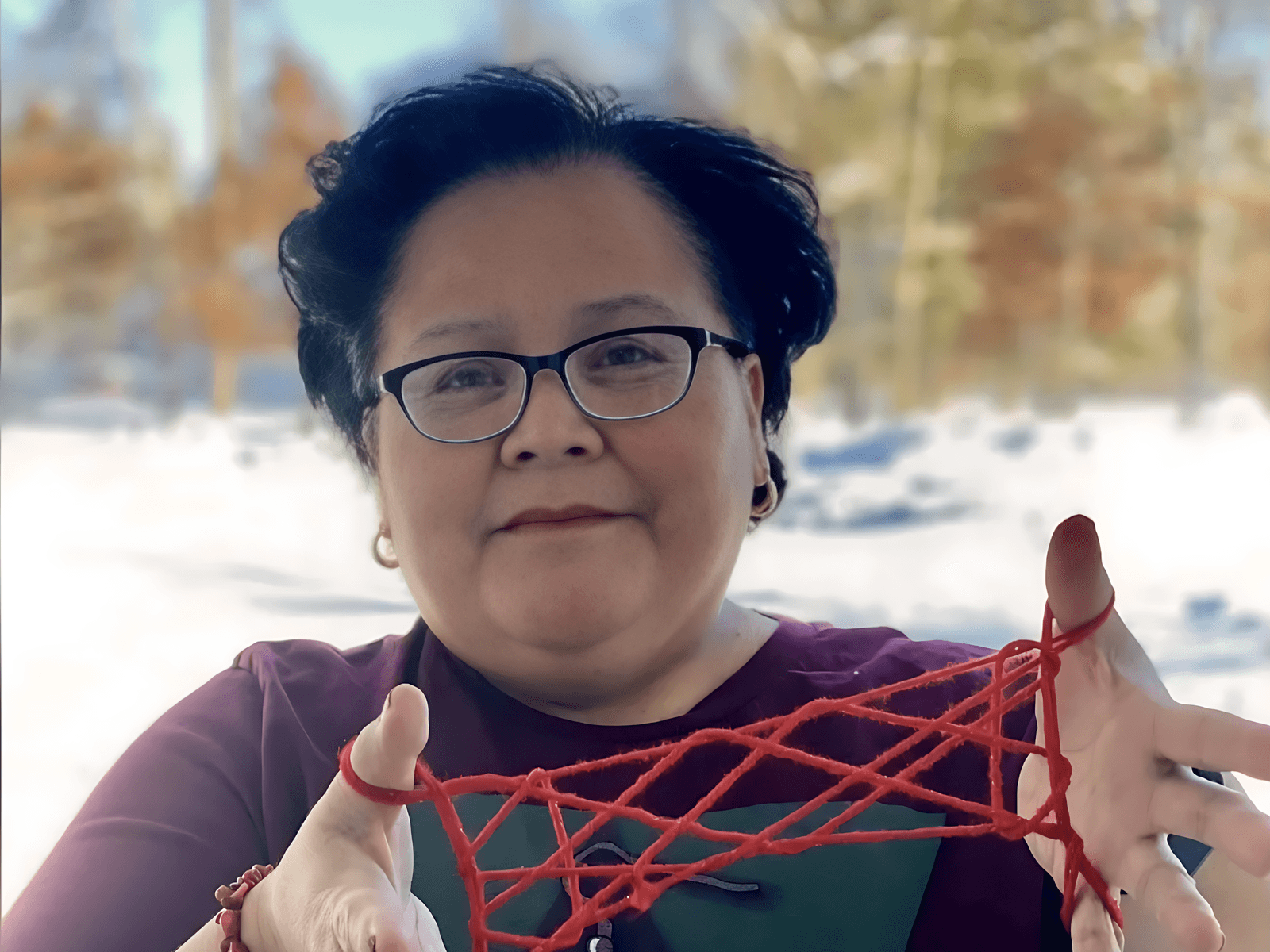 Christine Begay, Diné, plays string games with her family and uses them in her classroom in Minnesota.