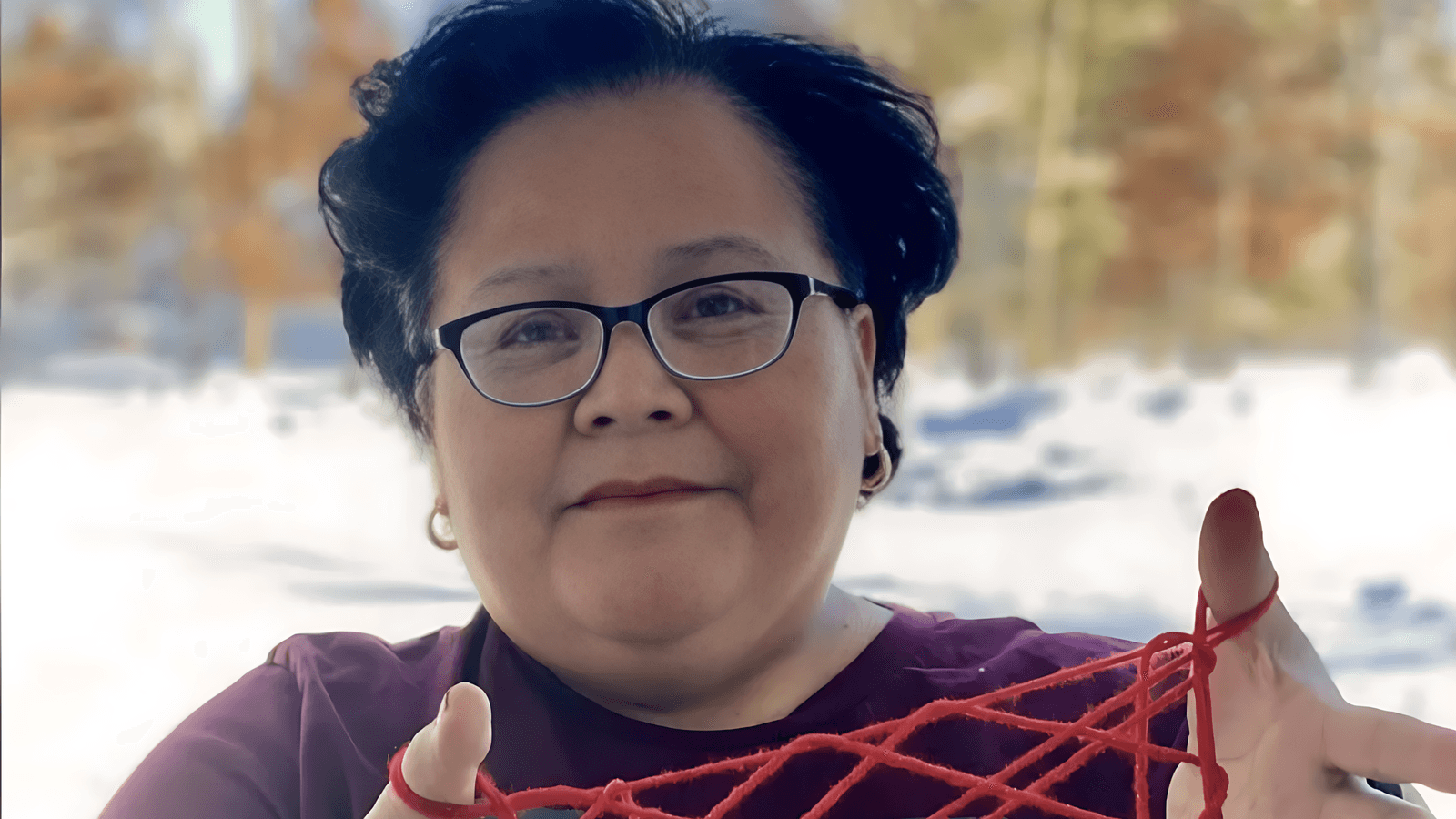 String Games Christine Begay in snow