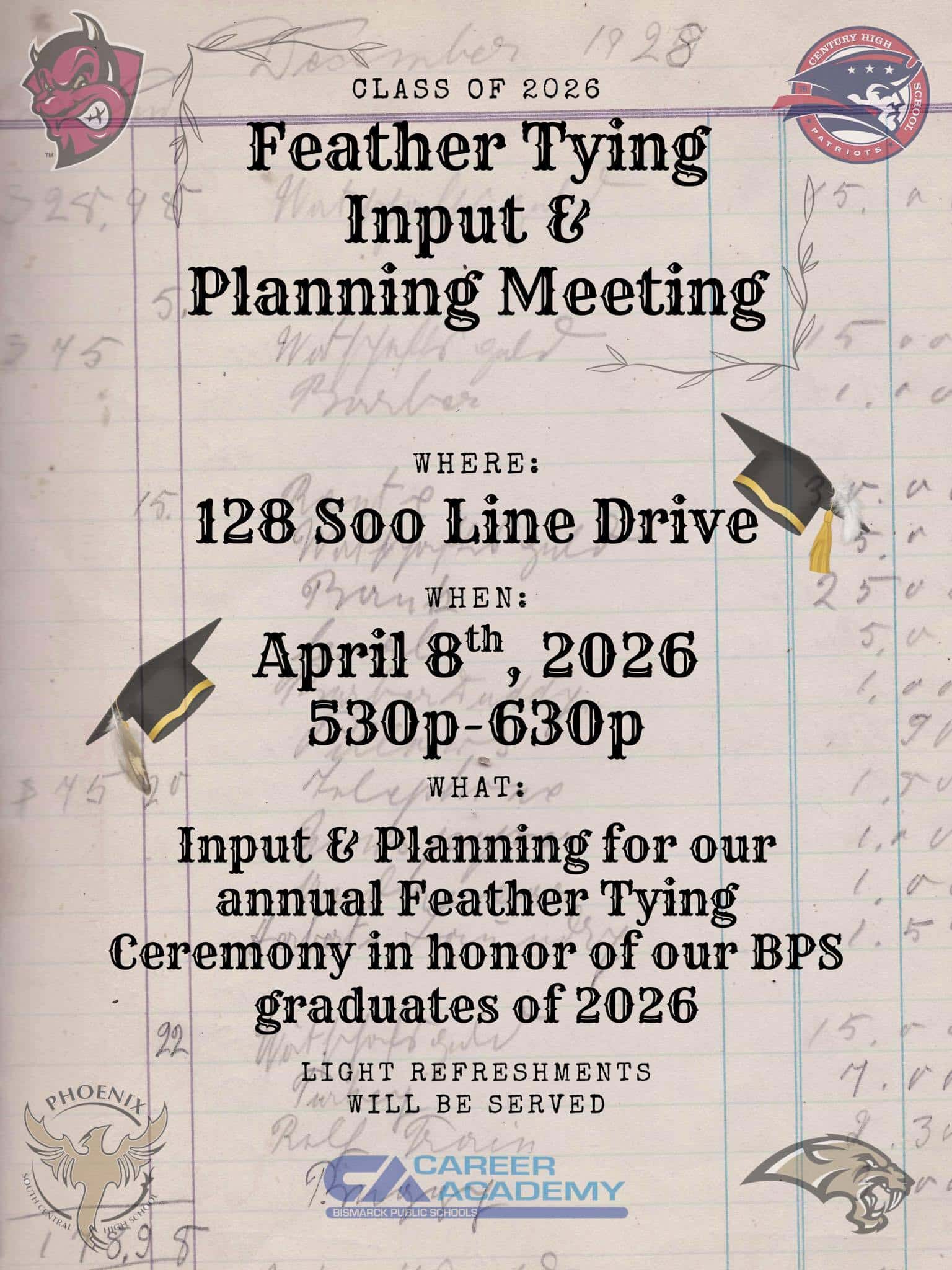 Planning meeting scheduled for 2026 feather tying ceremony