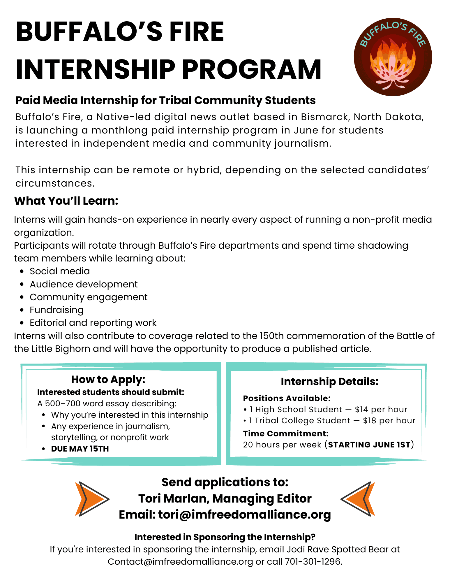 Buffalo’s Fire launches paid internship for tribal students