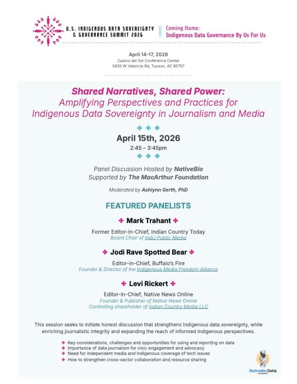 Panel to discuss Indigenous data sovereignty in journalism at Tucson summit