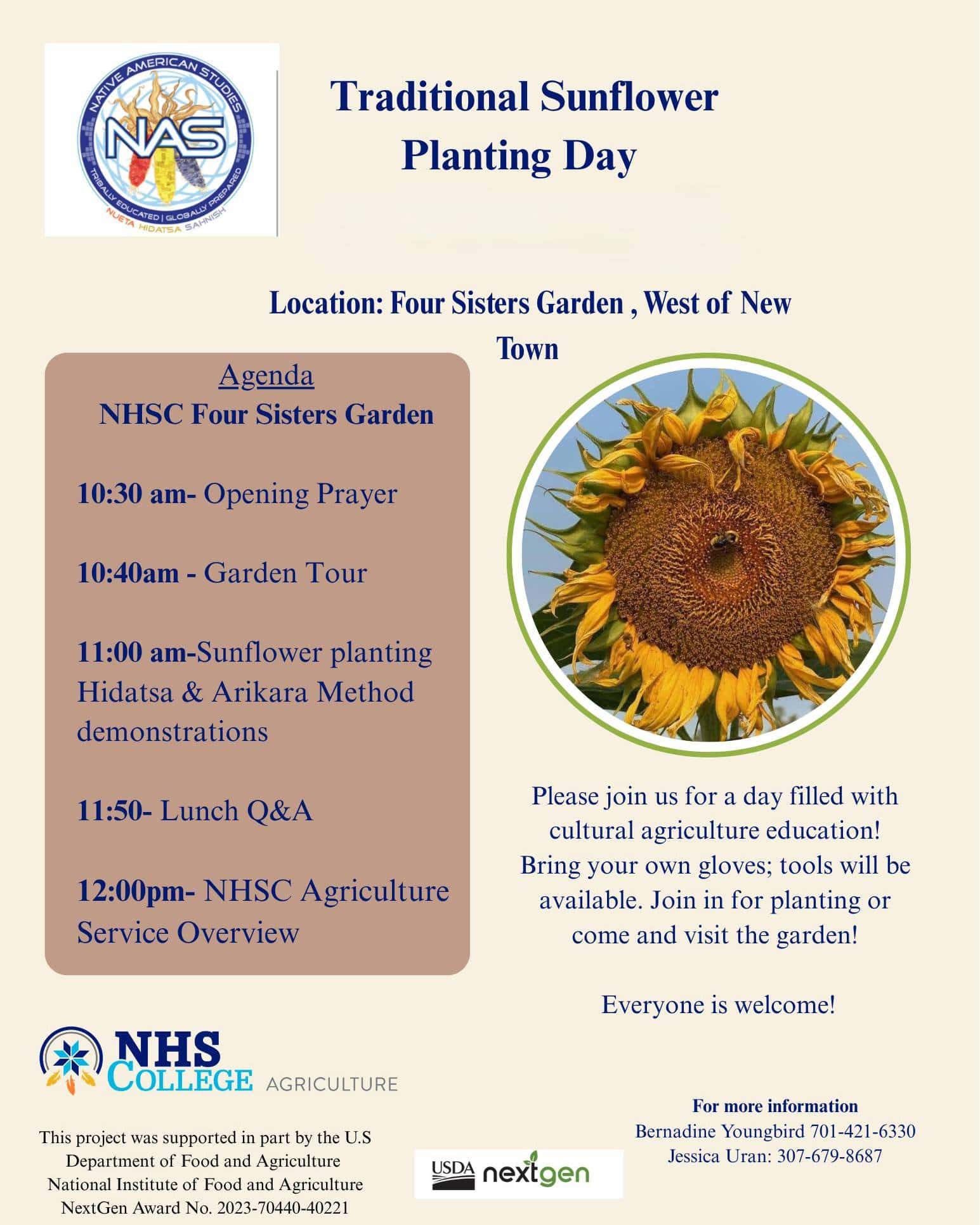 Traditional sunflower planting day set at Four Sisters Garden