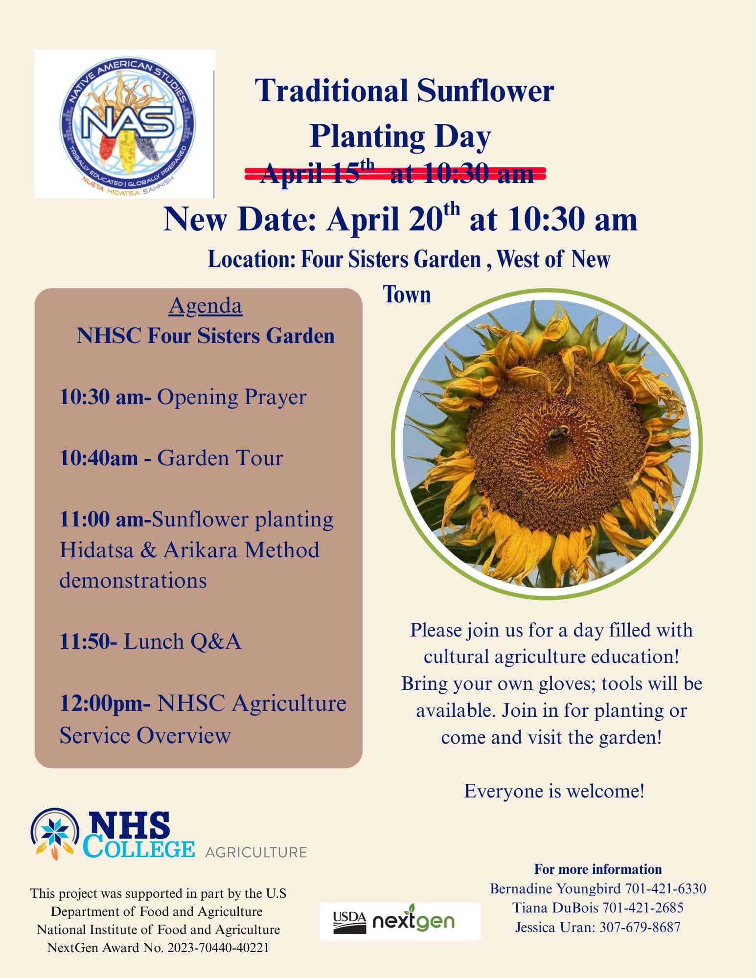Traditional sunflower planting day set at Four Sisters Garden
