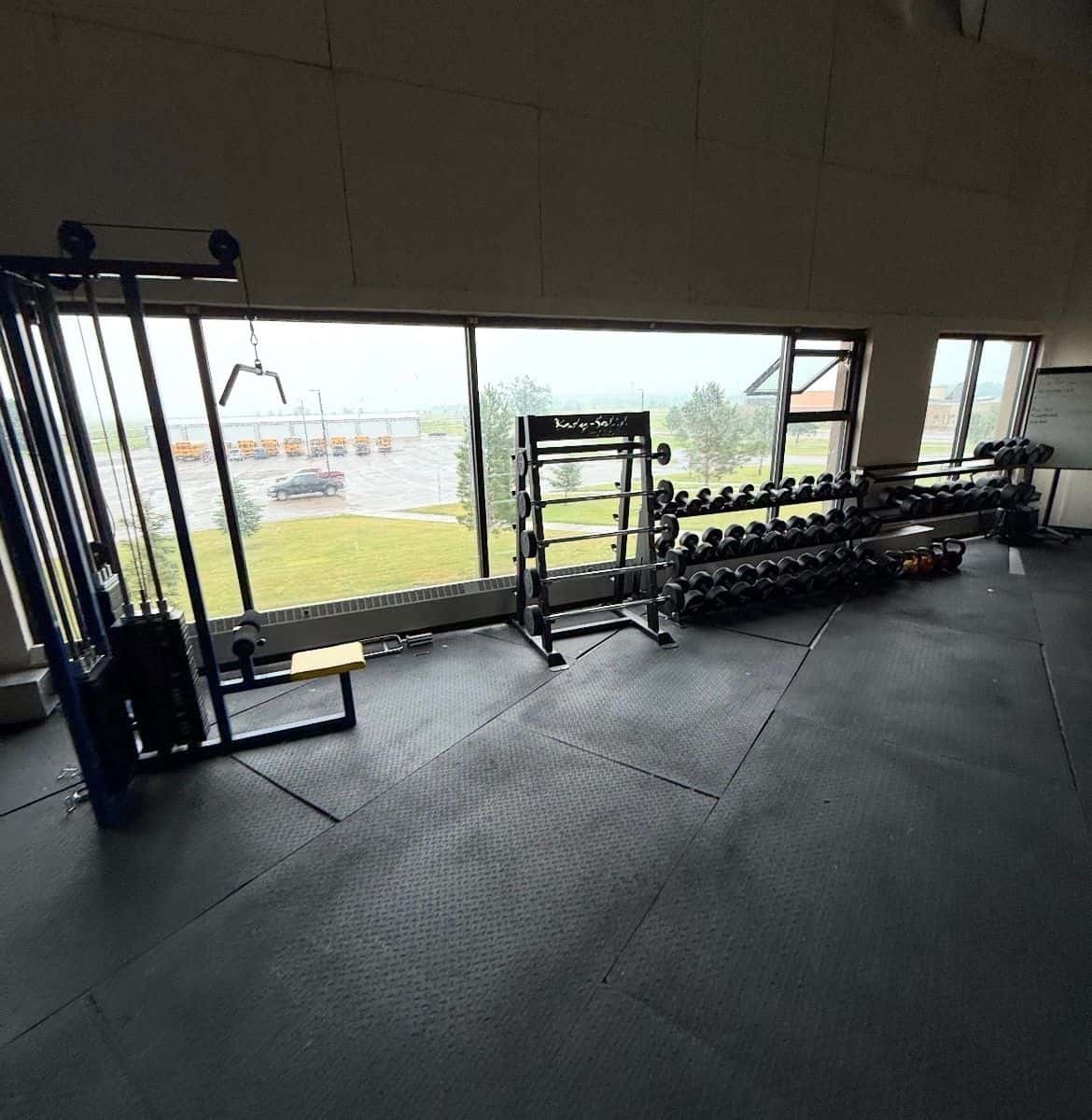 Standing Rock Community High School’s workout area, July 2025.