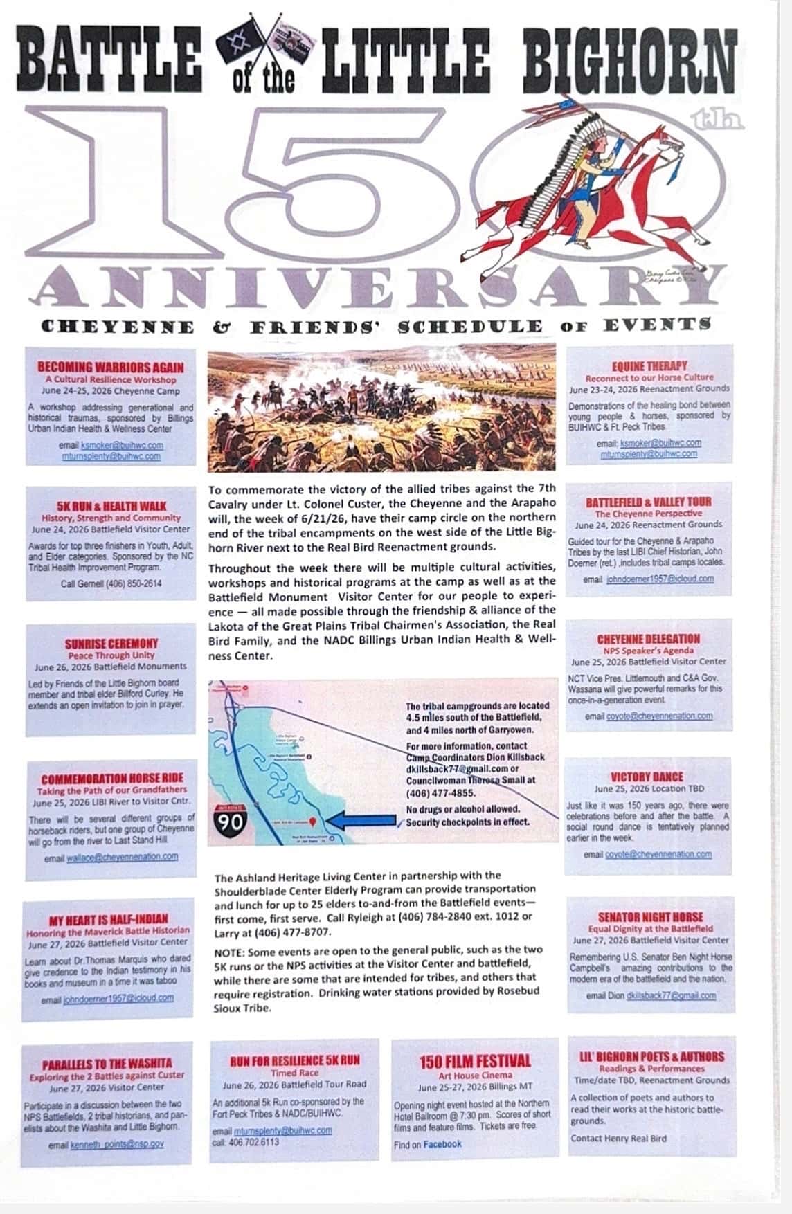 Cheyenne and Friends announce events for Battle of the Little Bighorn 150th anniversary