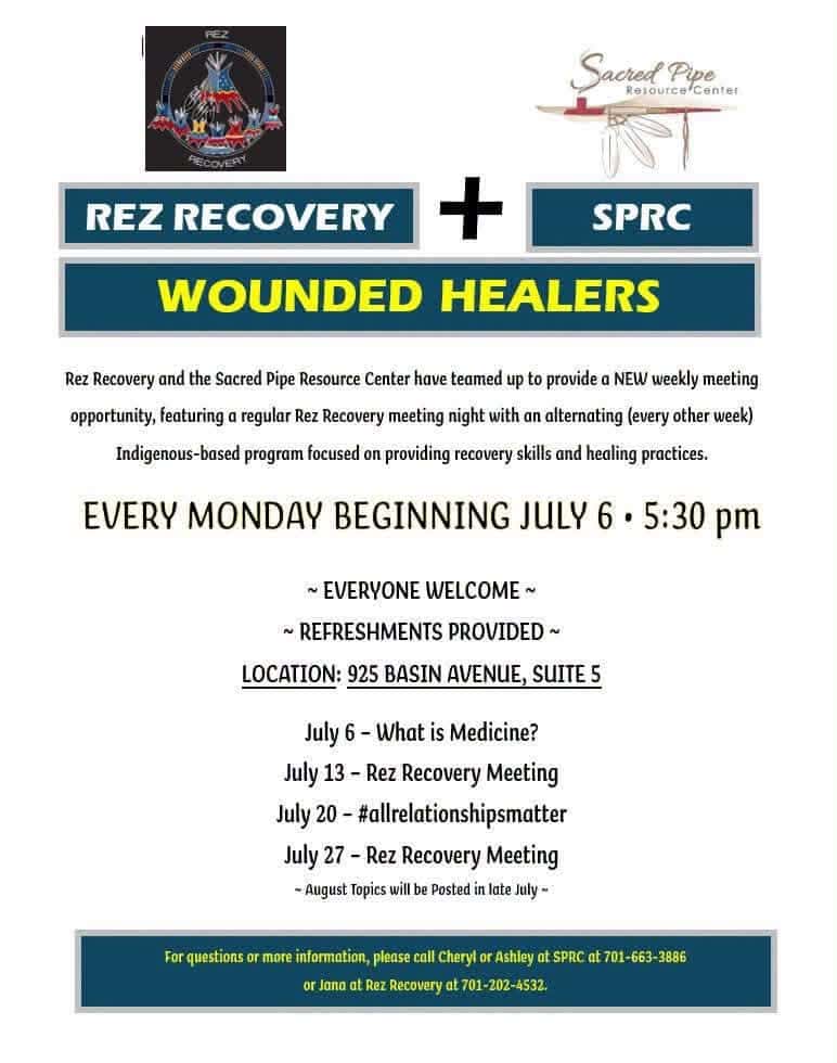 Sacred Pipe Resource Center, Rez Recovery launch weekly healing program