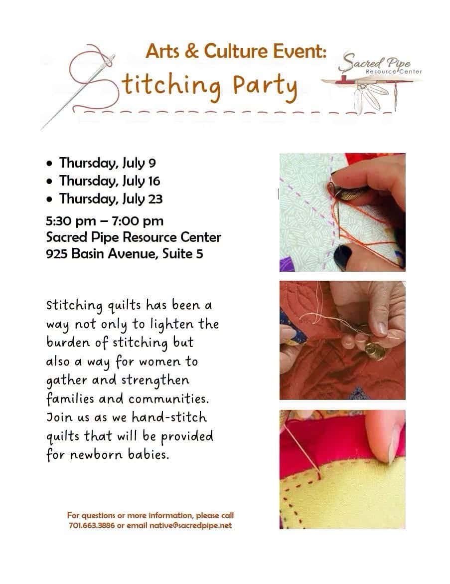 Sacred Pipe Resource Center to host quilting stitching series