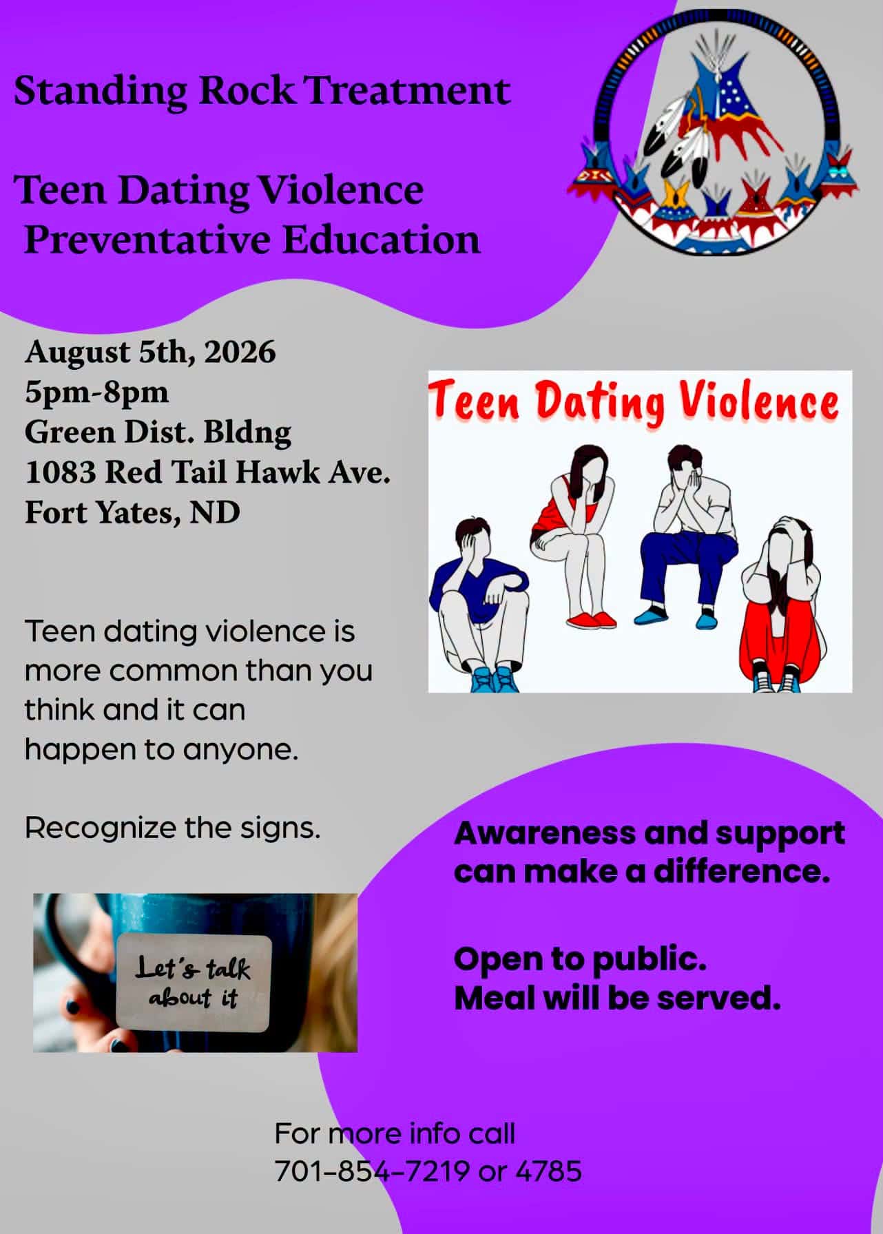 Standing Rock Treatment to host teen dating violence education event