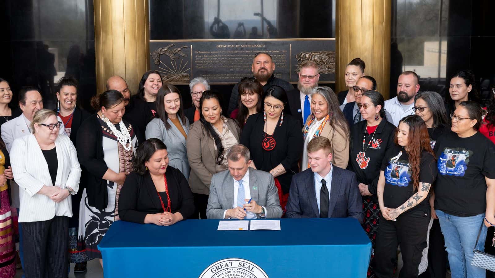 North Dakota Gov. Kelly Armstrong signs House Bill 1199 into law, in Bismarck, May 1, 2025. (Photo credit: North Dakota's Governor's Office)