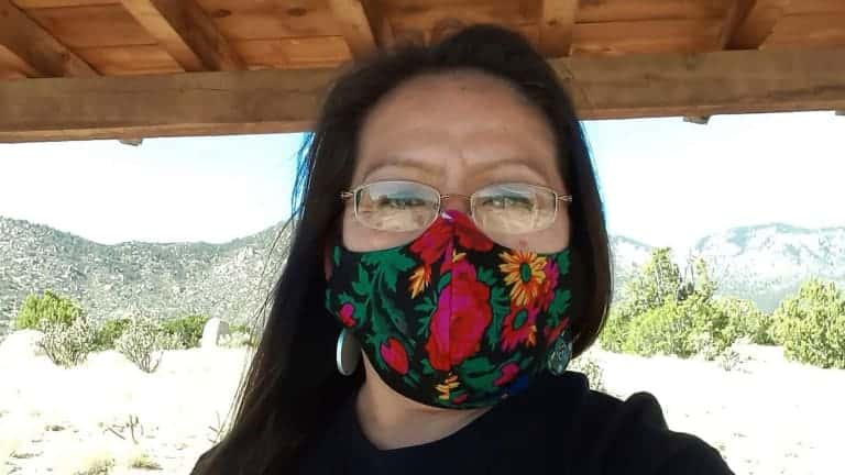 In this photo provided by Albertyn Pino, Pino poses for a selfie in Laguna Pueblo, N.M., Oct. 17, 2020. (Albertyn Pino via AP)