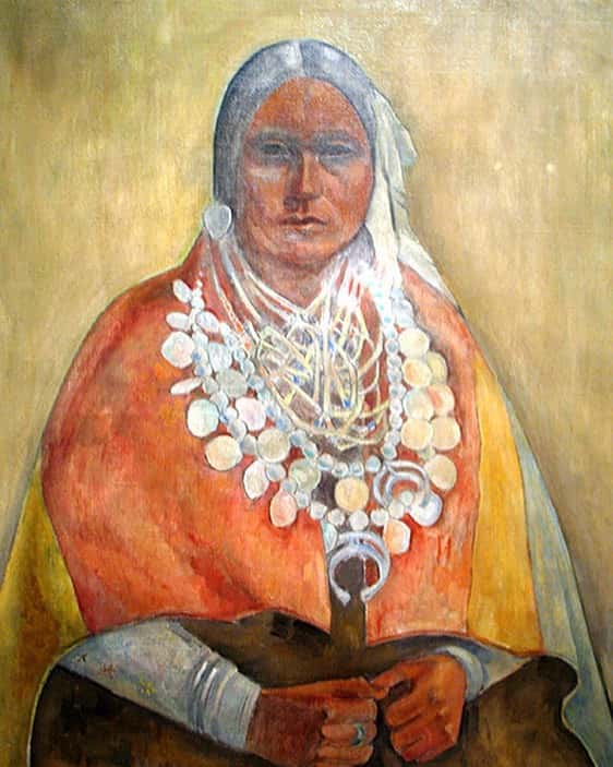 "Archange Ouilmette" (1764-1840) by George Lusk, 1934. (Photo Wilmette Historical Museum)