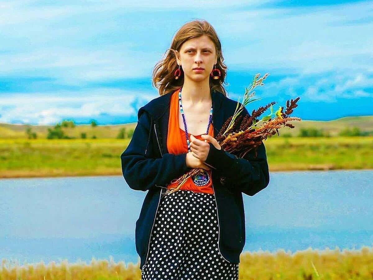 Sophia Wilansky stands near the Cannonball River during the Dakota Access Pipeline protests on the Standing Rock Reservation in 2016. Photo Courtesy/Facebook