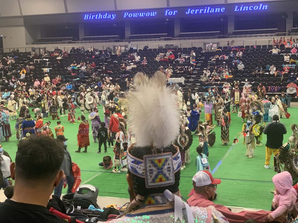Powwow participants gathered in March to celebrate the birthday of Jerrilane Lincoln  at the Four Bears Events Center in New Town, N.D.
