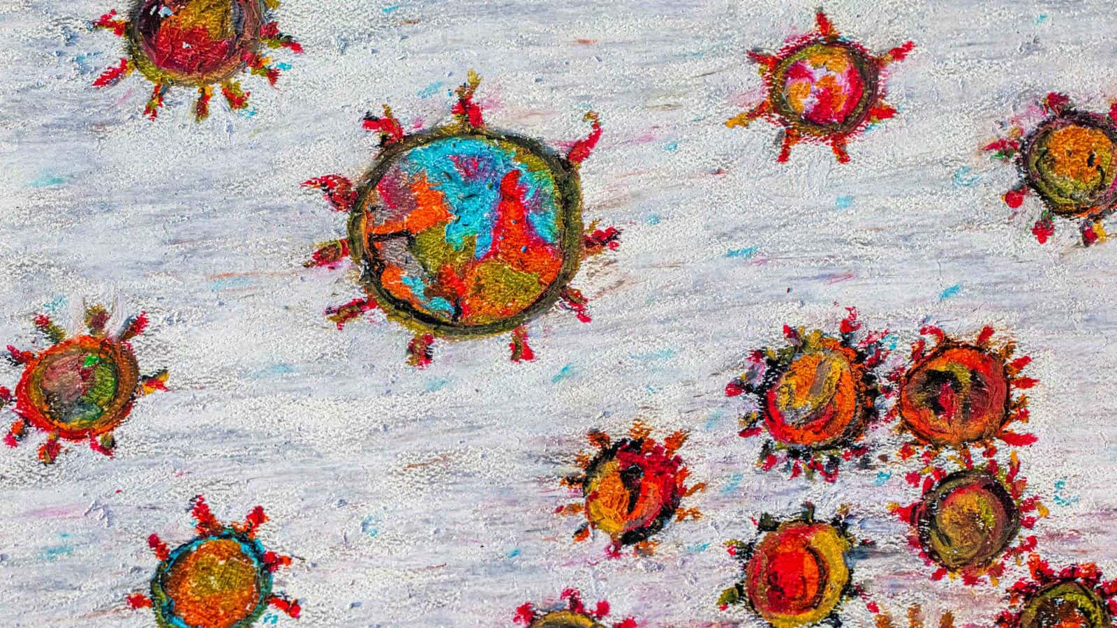 Illustration of SARS-CoV-2 viruses. Visual: DigitalVision Vectors via Getty Images