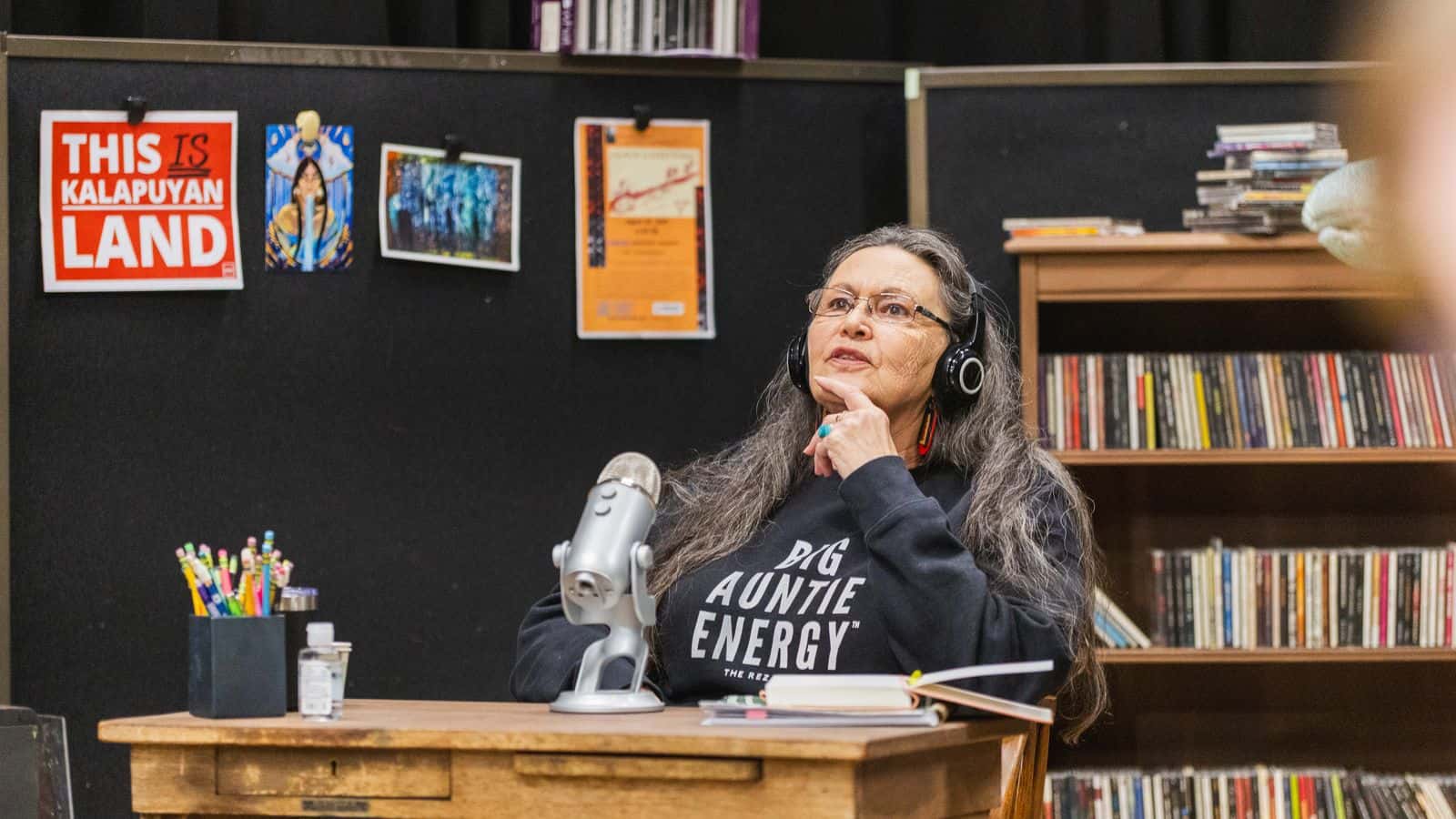 Marta Lu Clifford as Goldie during a rehearsal of “BlueJay’s Canoe,” Wednesday, Oct. 15, 2025. (Photo by Issac Arias)