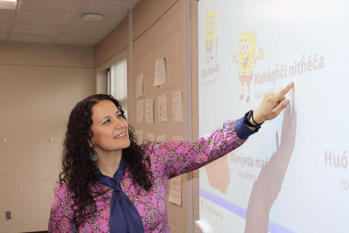 Sunshine Archambault will be instructing beginner Lakota/Dakota at the language institute this summer. Photo credit/ Adrianna Adame