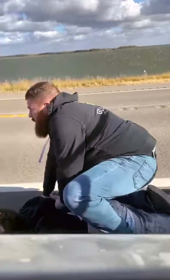 A Facebook user posted a video on Sept. 30, 2024, of Travis Carlson arresting a juvenile. (Screen grab: Facebook)