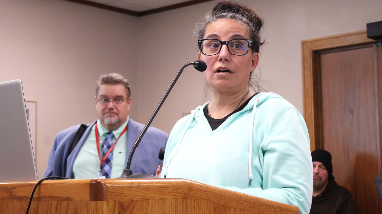 Racine Jackson speaks during a committee hearing on homelessness on Jan. 21, 2025.