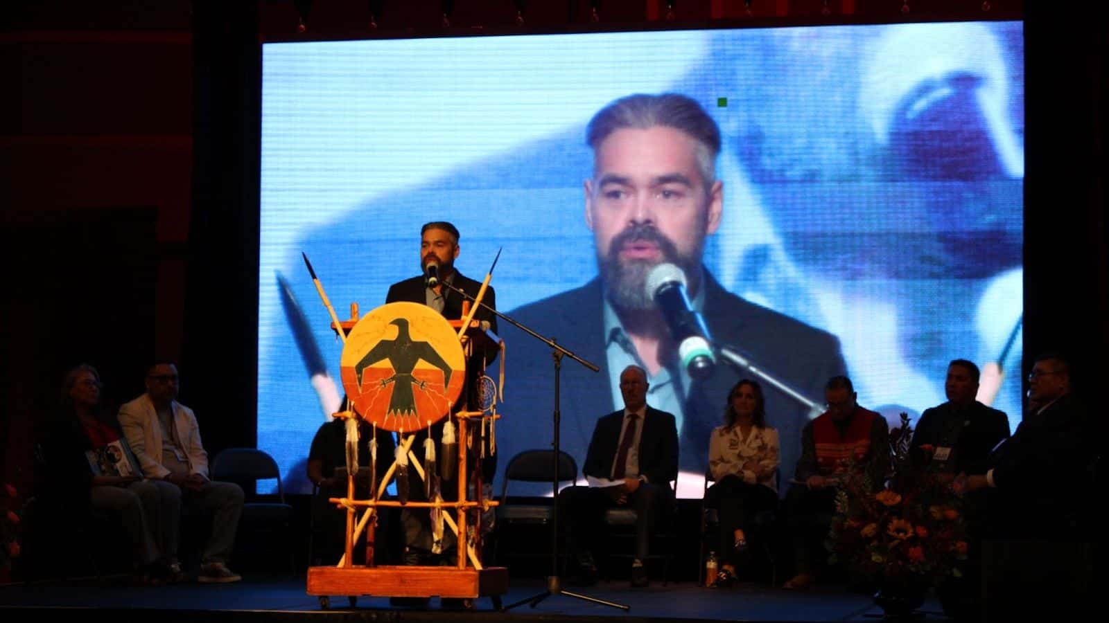 Turtle Mountain Chairman Jamie Azure encouraged North Dakota’s Indigenous community to get out and vote in this year’s election during the 27th Annual Tribal Leadership Summit on Sept. 4. (Photo credit/ Adrianna Adame)