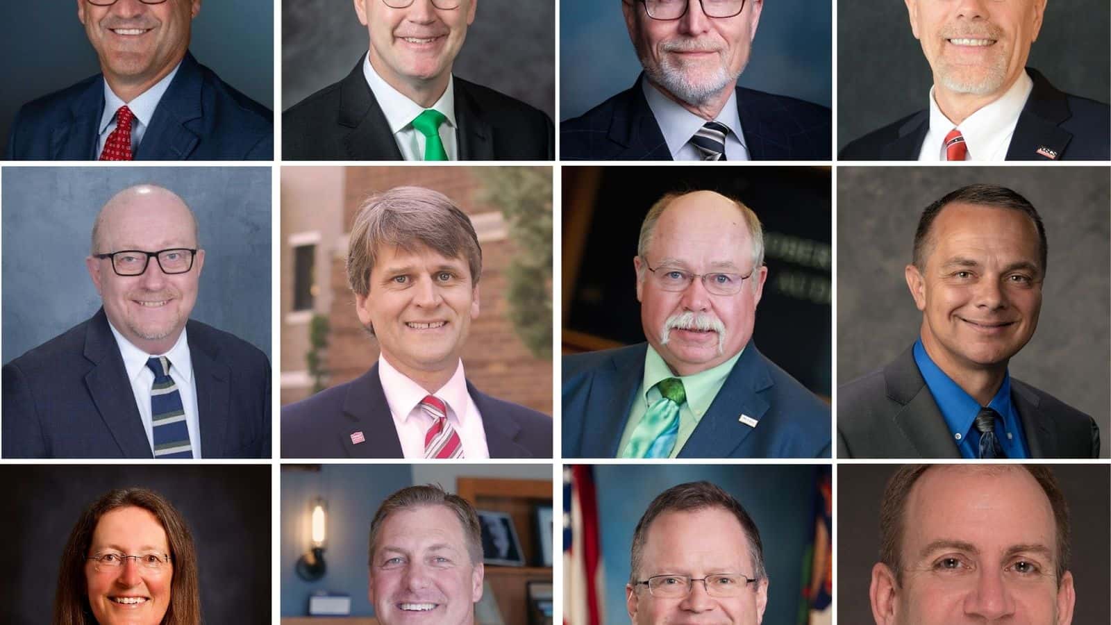 North Dakota University System leaders are, from left to right starting at the top, NDSU President David Cook, UND President Andrew Armacost, Chancellor Mark Hagerott, NDSCS President Rod Flanigan, Williston State President Bernell Hirning, Minot State President Steve Shirley, Lake Region President Doug Darling, Mayville State President Brian Van Horn, Dakota College Bottineau Dean Carmen Simone, Dickinson State acting President Ty Orton, Bismarck State Interim President Brent Sanford and Valley City State President Alan LaFave. (Photos provided by North Dakota University System)