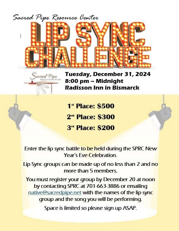 A highlight of Sacred Pipe’s New Year’s Eve celebration will be the Lip-Sync Battle, where teams compete by choosing songs to lip-sync for the crowd. Inspired by the popular TV show Lip Sync Battle, the contest is still open for new participants to register by noon on Dec. 20.