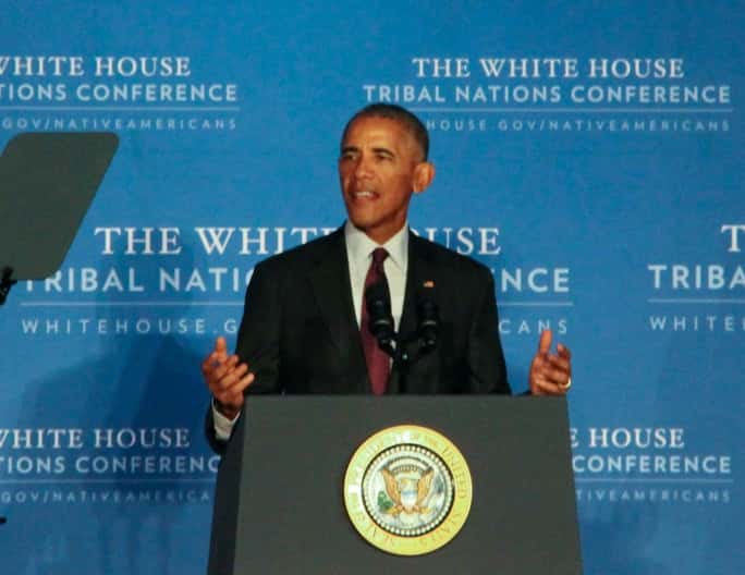 Former President Barack Obama at the The White House Tribal Nations Conference (Photo by Vince Schilling)