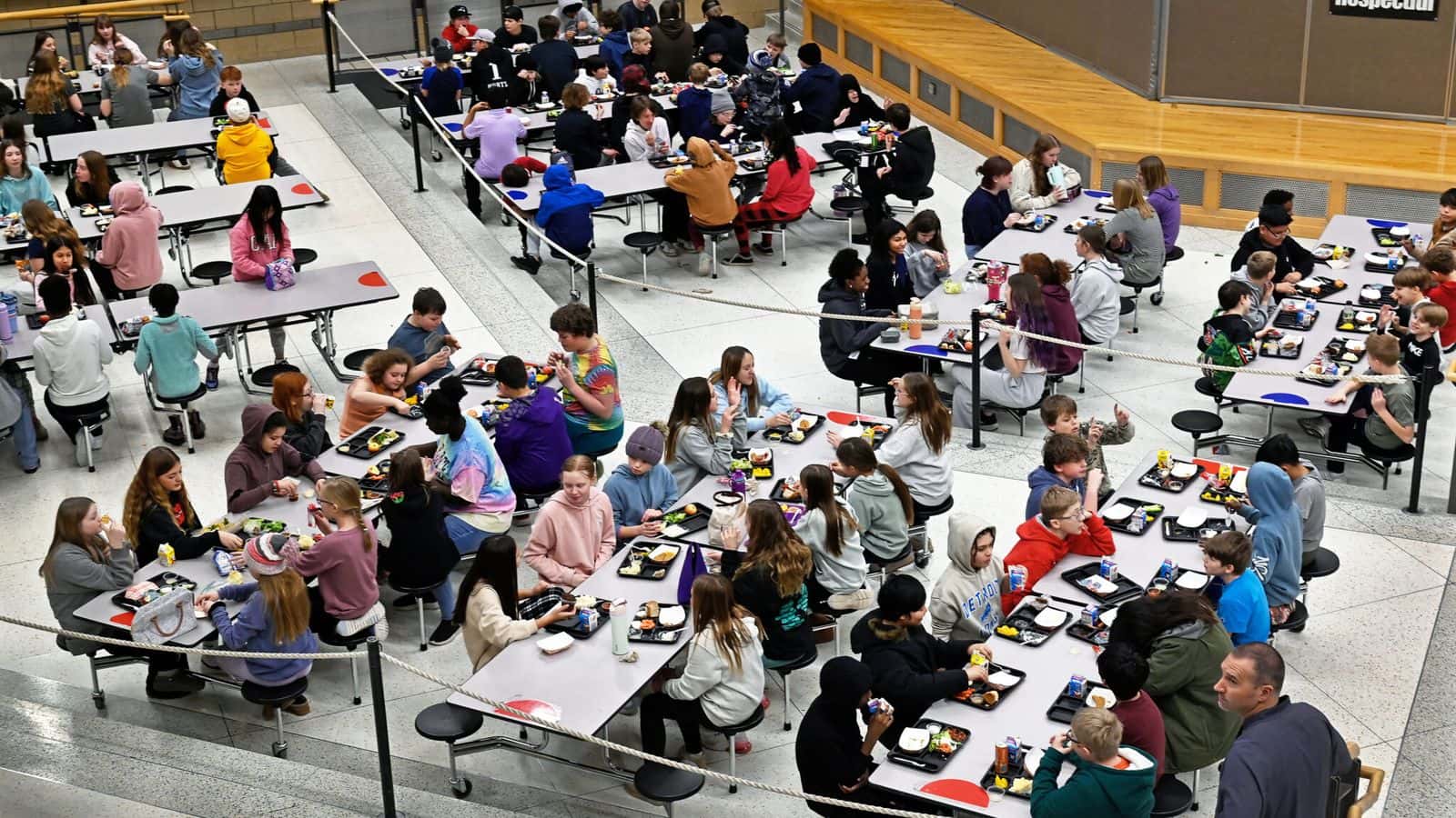  Students eat lunch at Carl Ben Eielson Middle School in Fargo on Jan. 22, 2025.
