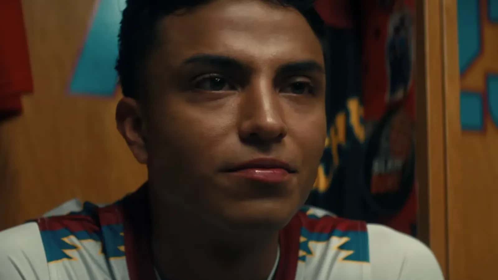 In the new movie, “Rez Ball,” Kauchani Bratt (Quechua/Coahuiltecan Nation) plays Jimmy Holiday, a rising star who has to quickly step into the role of team captain after tragedy befalls the team. (Screengrab from Netflix trailer)