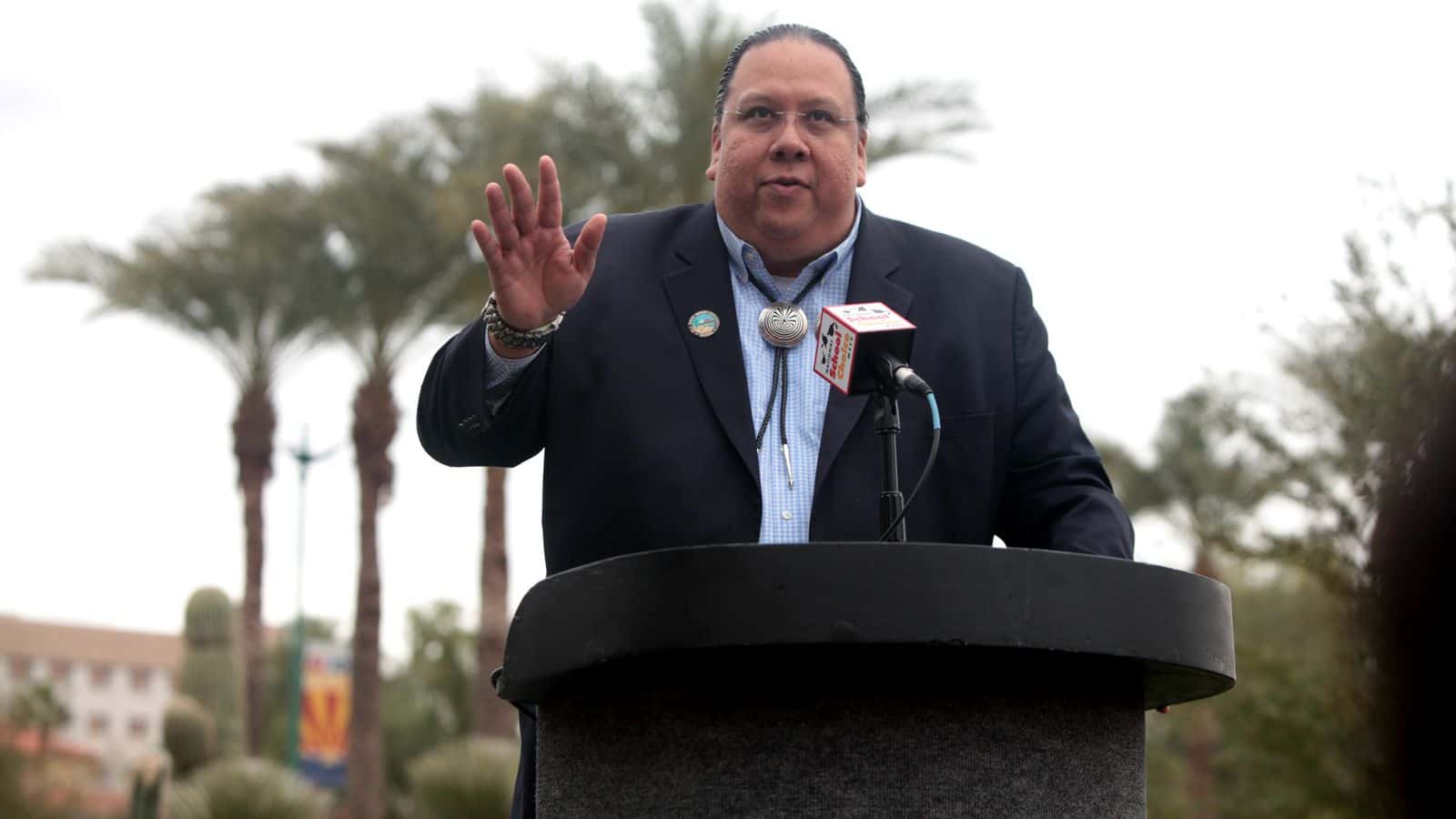 Gila River Indian Community Governor Stephen Roe Lewis speaks at the Arizona State Capitol, Phoenix, Arizona, Thursday, Jan. 29, 2015. Governor Lewis’s father, Rod Lewis, was the leading tribal attorney for the 2004 Gila River Indian Community Water Rights Settlement. (Flickr/Gage Skidmore)