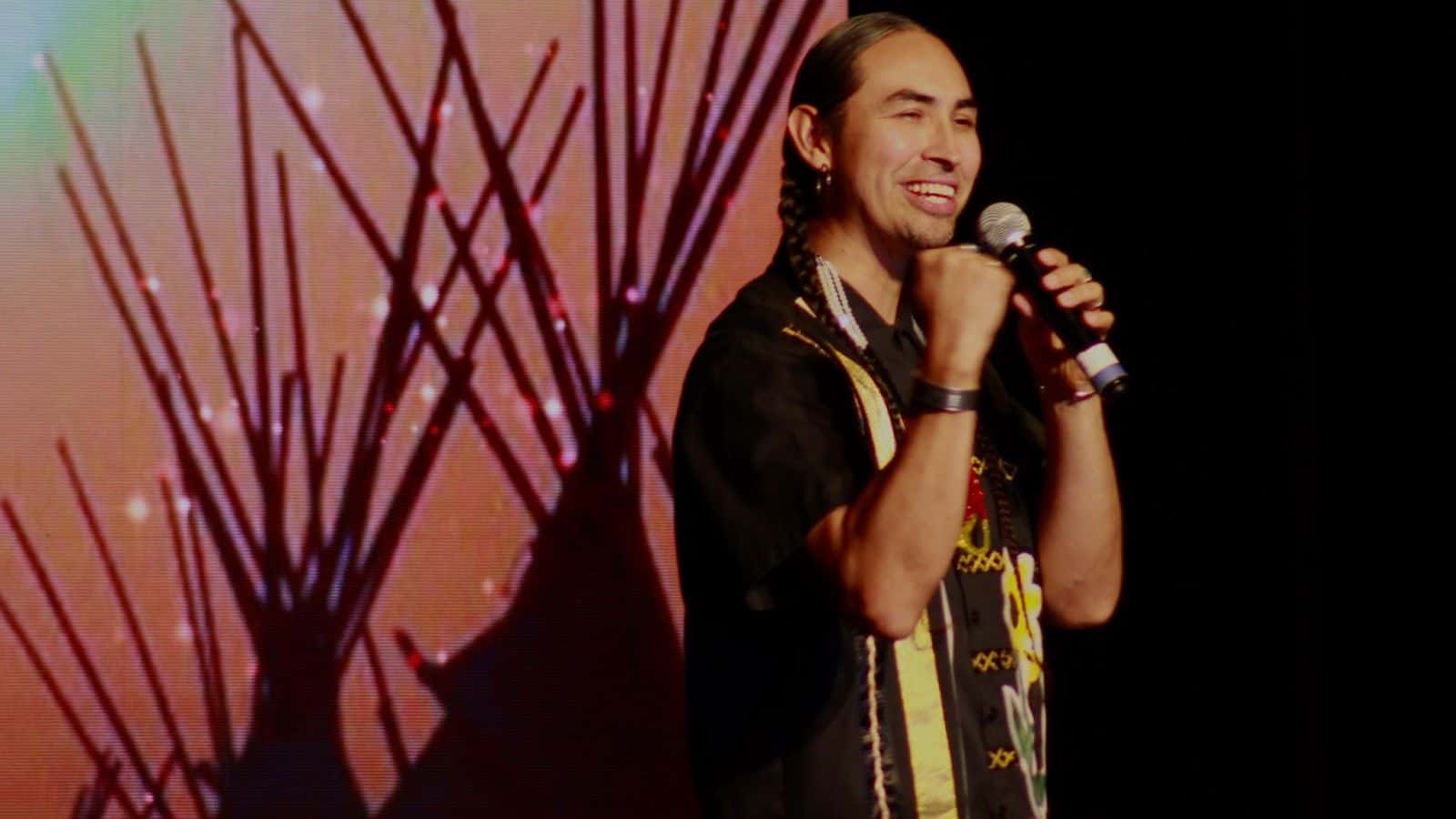 Audience loved Tatanka Means stand-up comedy set on the evening of Wednesday, Sept. 4 (Photo credit: Grace Fiori)