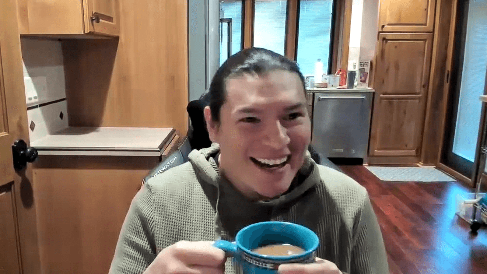 Michael Barthelemy, director of Native American Studies at Nueta Hidatsa Sahnish College, teaches a class online through Humanities North Dakota, Wednesday, April 2, 2025. (Photo credit: Humanities North Dakota)