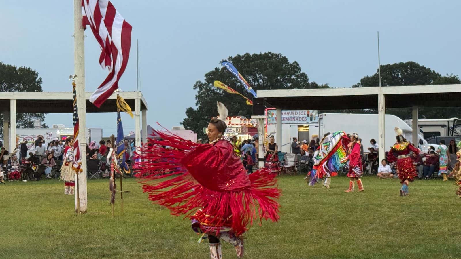 Tanski Clairmont of Spirit Lake dances with grace, determination, and flair. She won first place in the Red Dress Special. (Photo Credit: Jodi Rave Spotted Bear)
