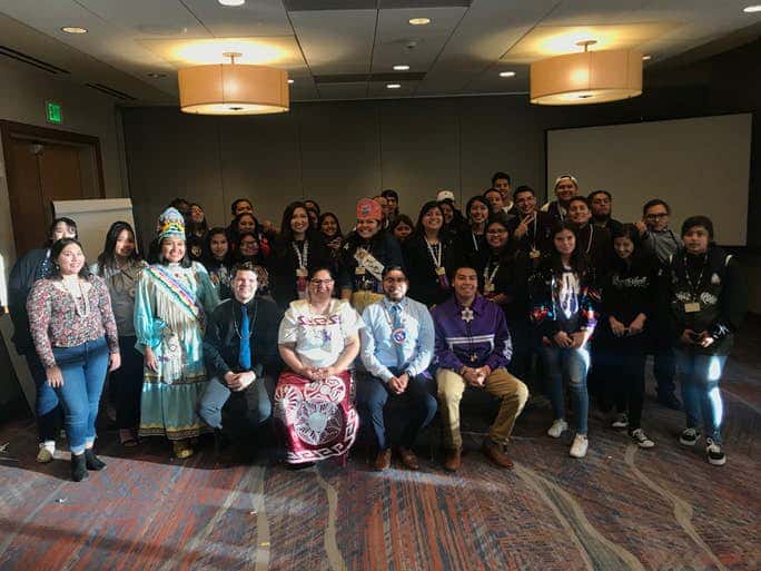 Youth attendees (and some left for an early flight) who attended the 75th annual NCAI Convention in Denver. (Photo by Jourdan Bennett-Begaye)