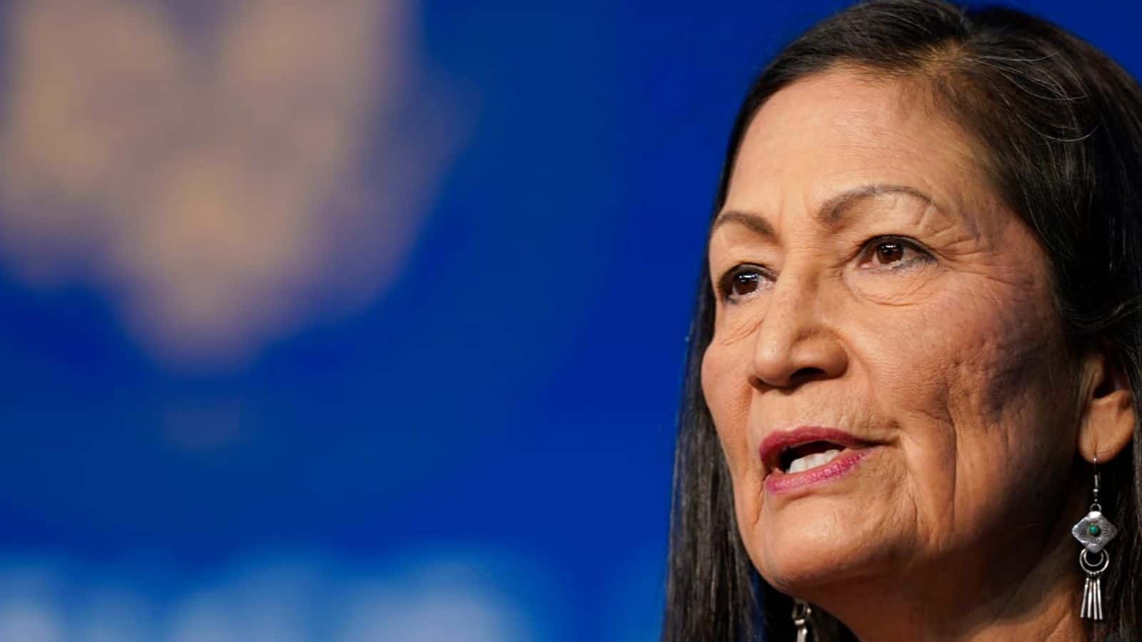 The Biden administration's nominee for Secretary of Interior, Rep. Deb Haaland, D-N.M., speaks at The Queen Theater in Wilmington Del. (File photo: AP Photo/Carolyn Kaster)