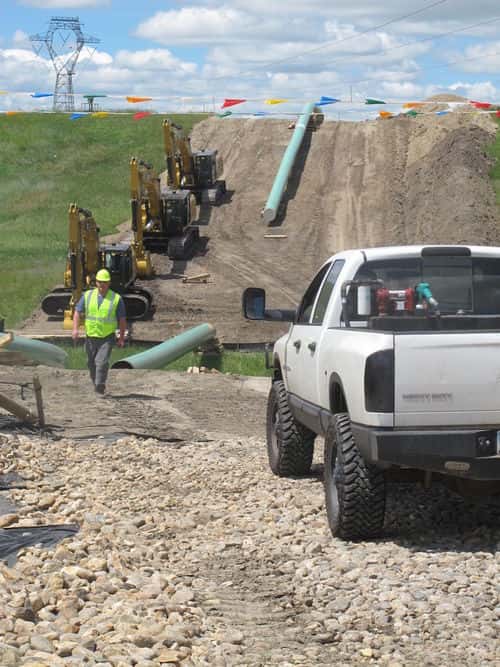 The Dakota Access Pipeline comes up over the hill in June 2016 just off N.D. Highway 1804 in Emmons County. It's at this point going west where the pipeline has been bored under Lake Oahe-Missouri River.
LAUREN DONOVAN, Tribune