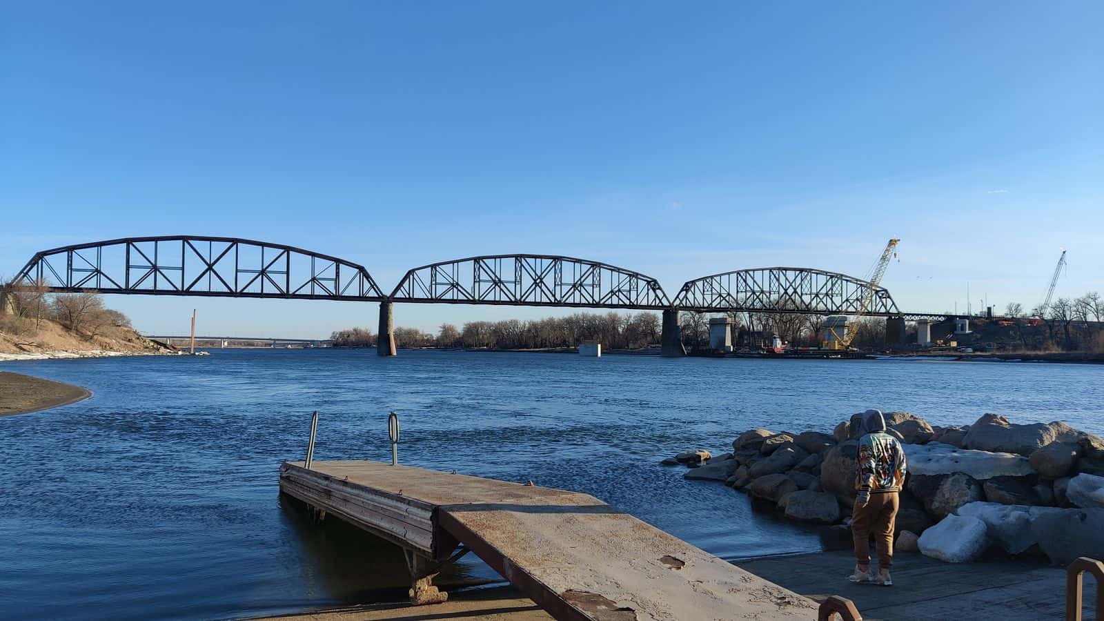 The Burlington Northern train bridge is the last known whereabouts of Renzo Bullhead, a welding student at United Tribes Technical College. A surveillance video shows him on the bridge, but not leaving on March 16, 2025. This was also the last time his fiance' saw his location on Snapchat. Photo credit: Jodi Rave Spotted Bear