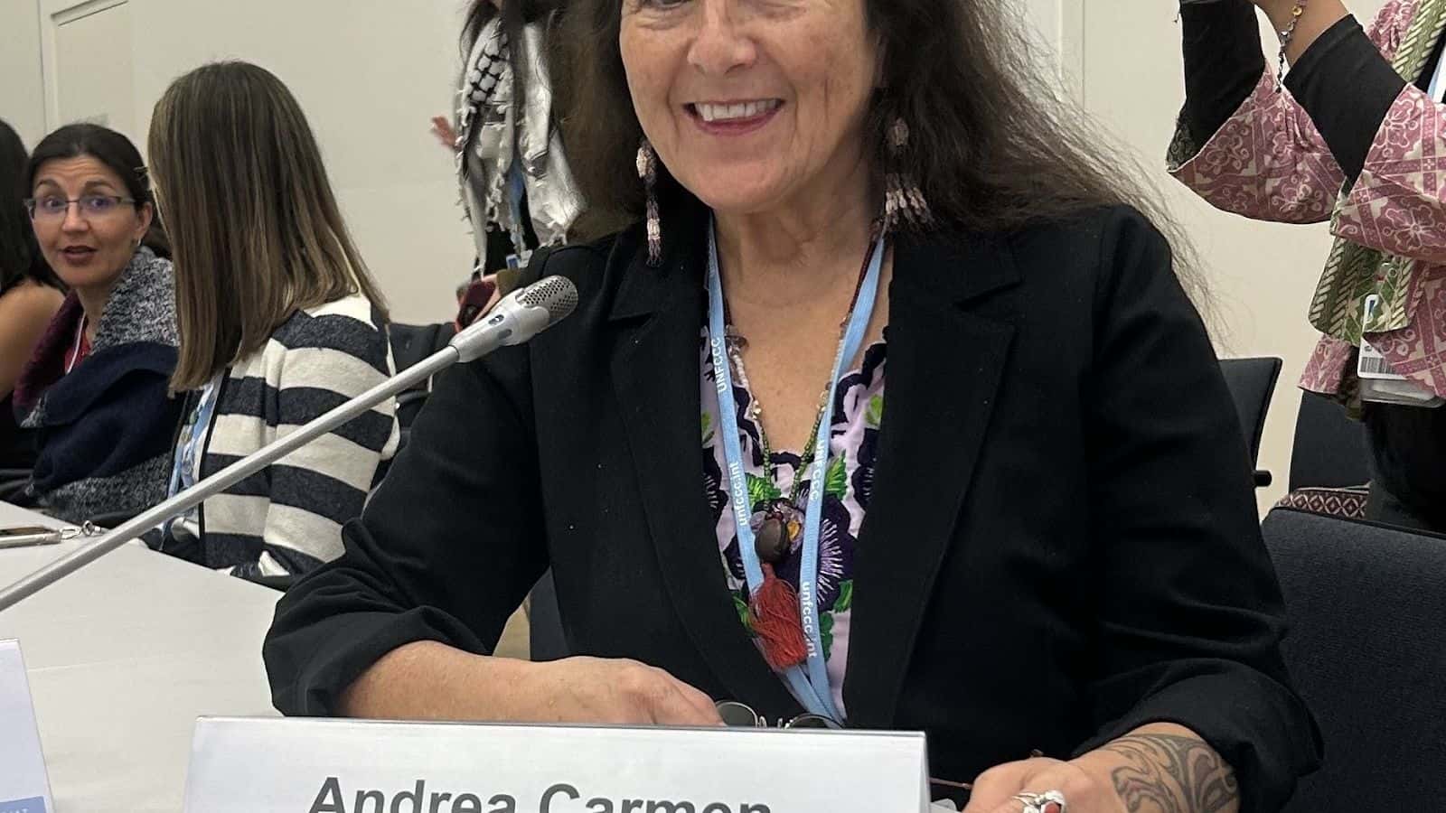 International Indian Treaty Council Executive Director Andrea Carmen represented the Indigenous Peoples constituency at a COP 28 consultation in Bonn, Germany, June 2-3, 2024, on a “Just Transition” toward climate justice. (Photo Courtesy/ Andrea Carmen)