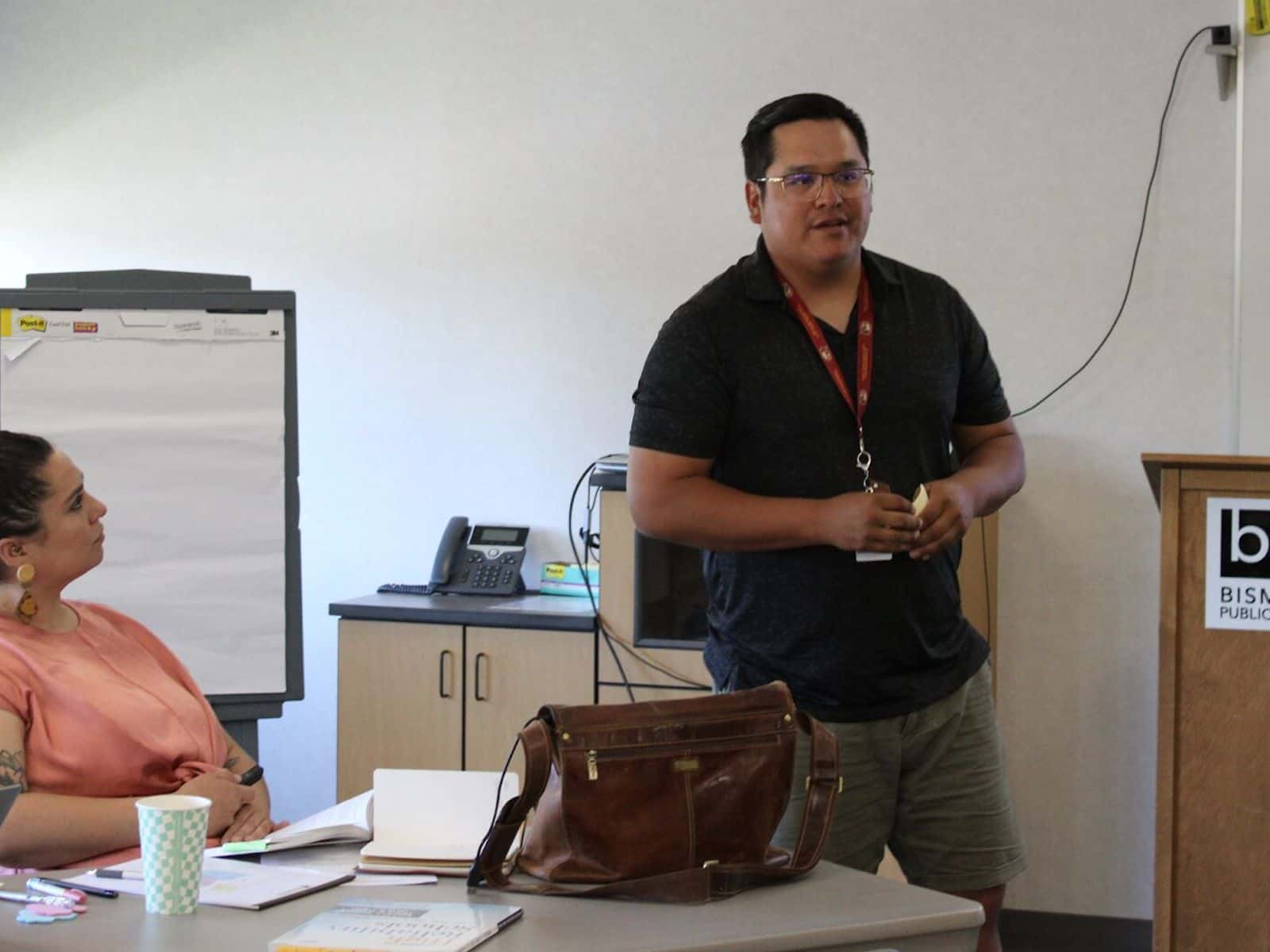 Josh Standing Elk speaking