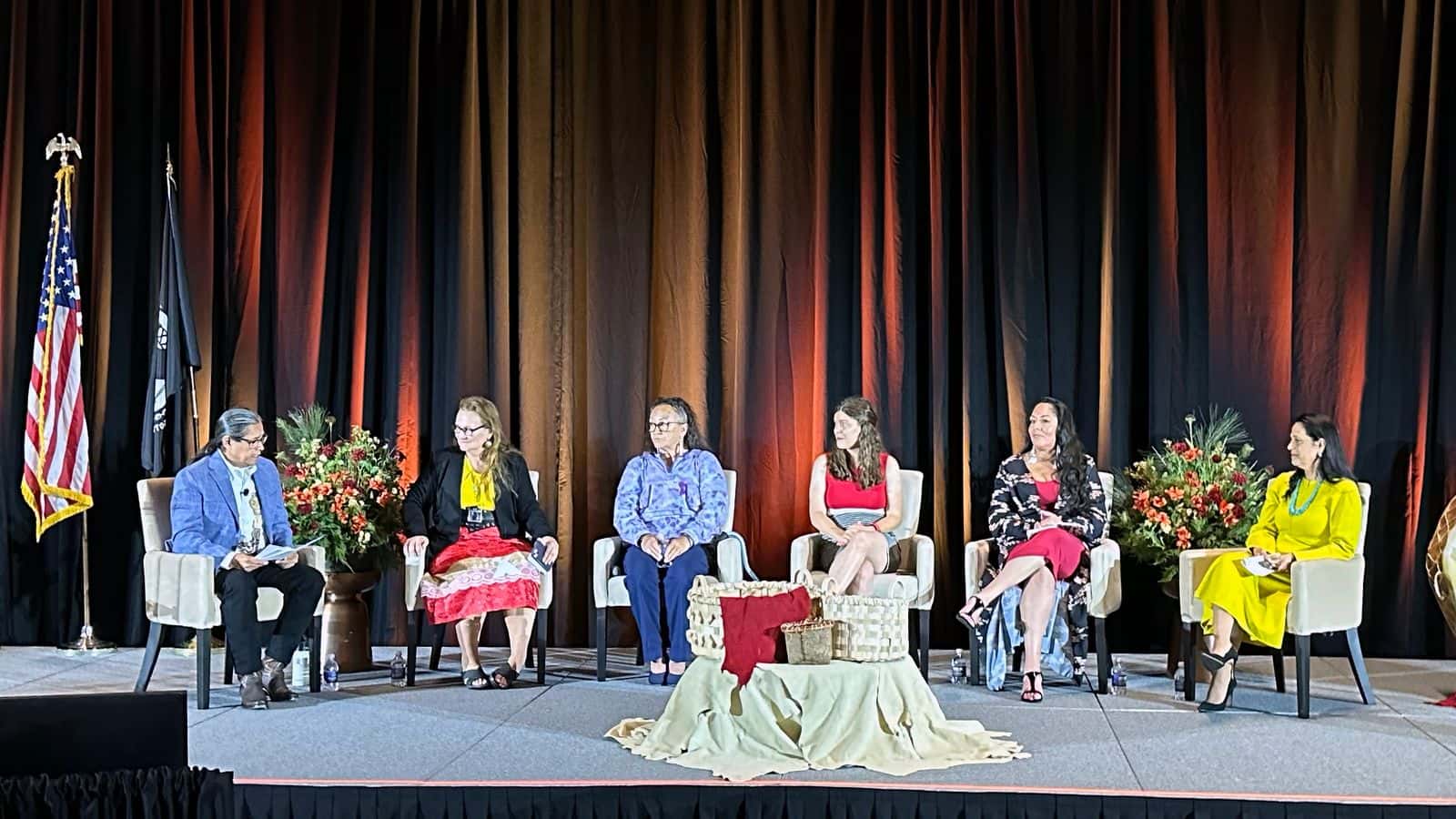 From the left: Mark Macarro, Carmen O’Leary, Tami Jerue, Mary Kathryn Nagel, Abigail Echo-Hawk, Shannon Holsey
