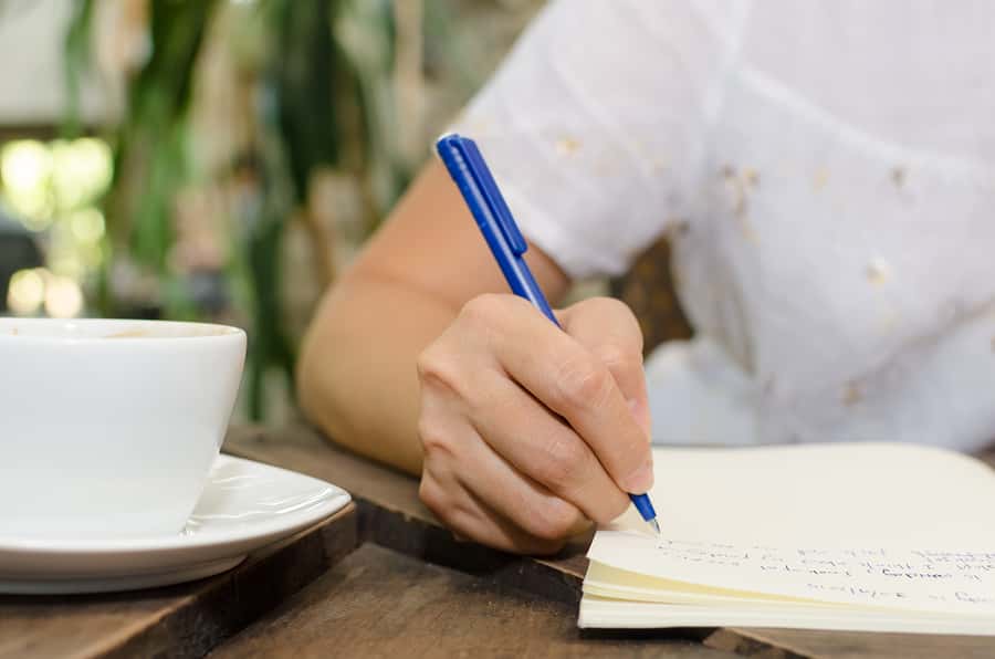 Writing in a journal