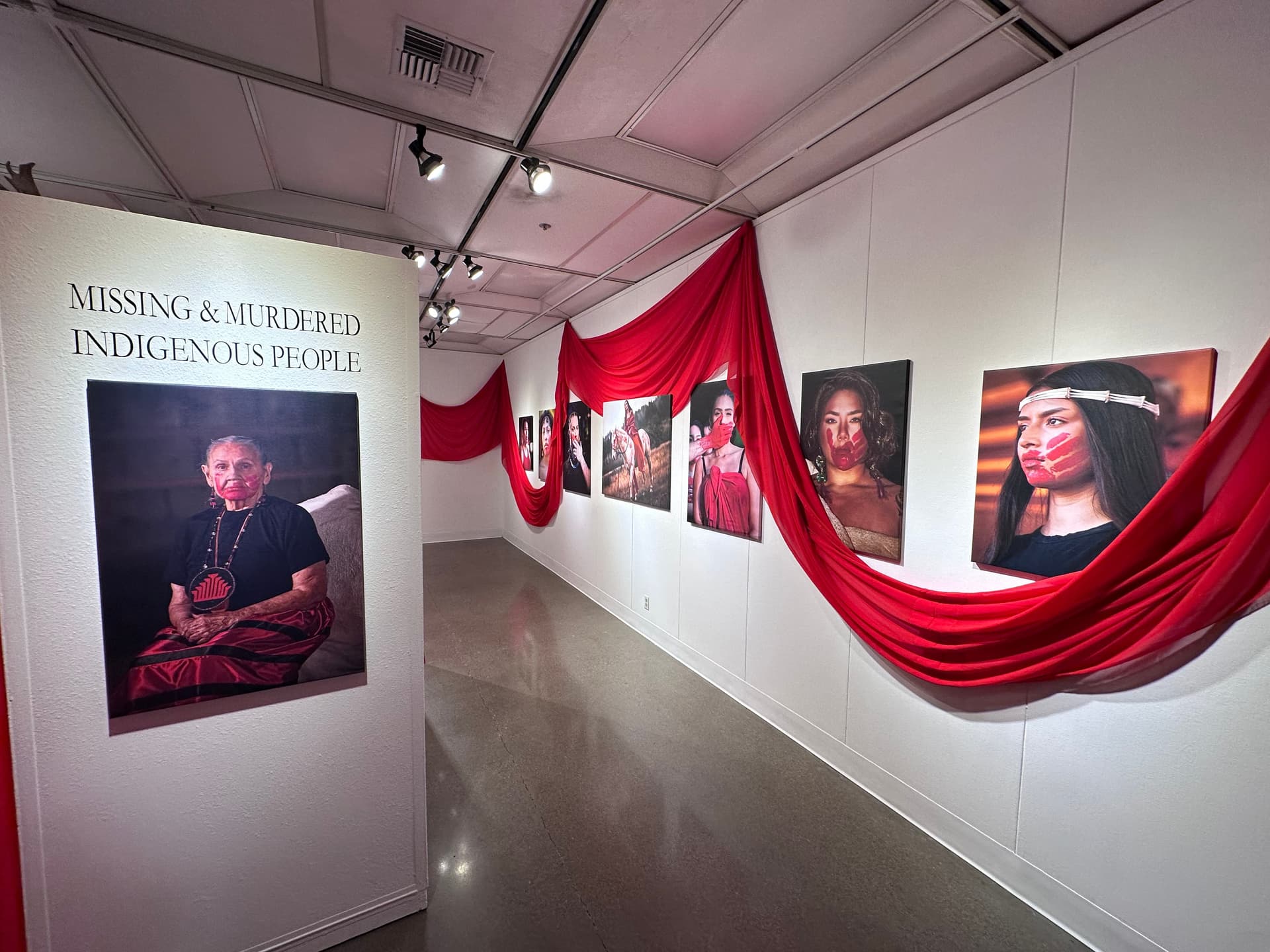 The exhibit “Ampkwa: munk lush nsayka shawash tilixam” is on display at Chemeketa Community College’s Gretchen Schuette Art Gallery in Salem, Oregon. (Buffalo’s Fire/Brian Bull)  