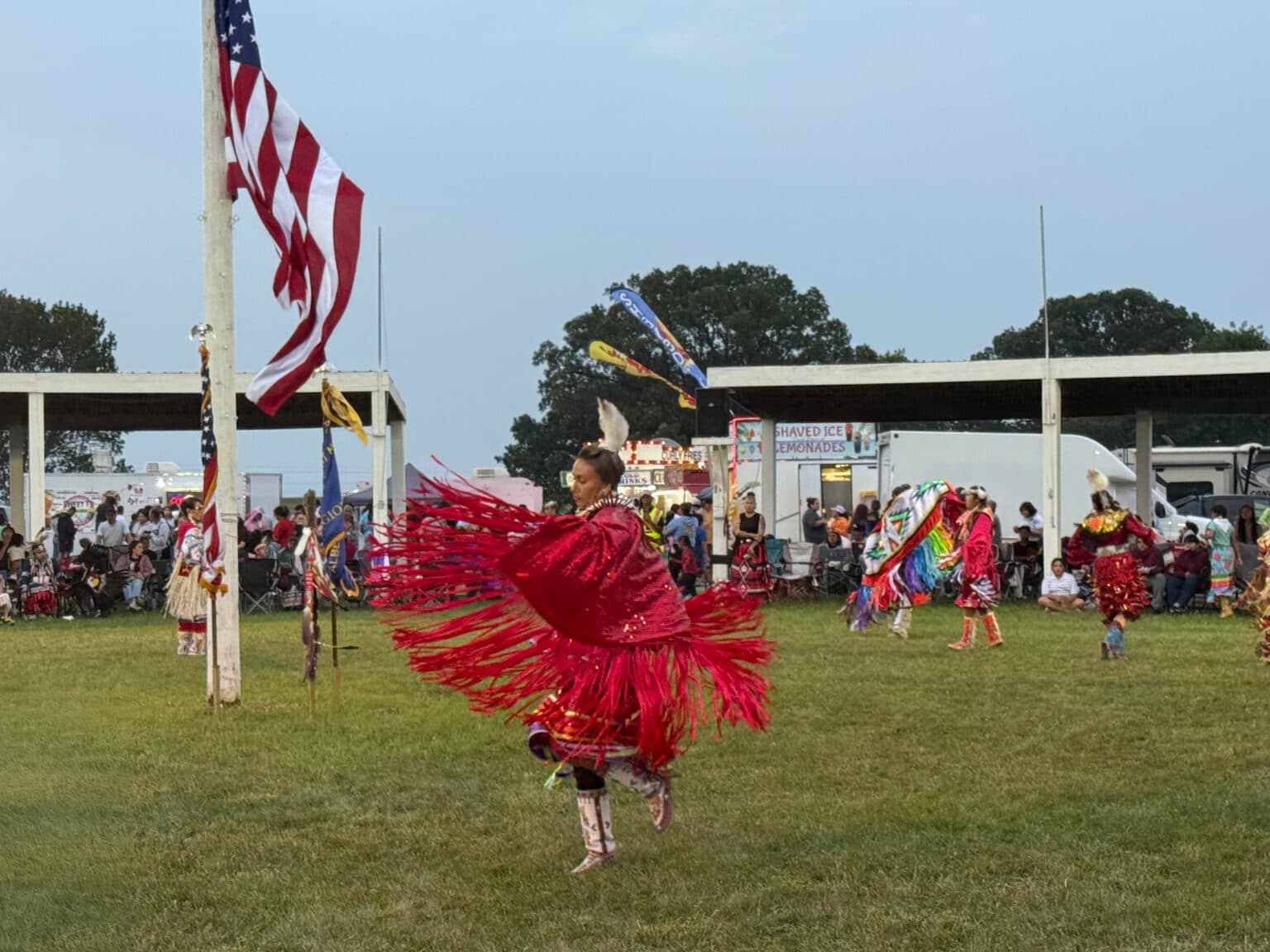 Tanski Clairmont of Spirit Lake dances with grace, determination, and flair. She won first place in the Red Dress Special. (Photo Credit: Jodi Rave Spotted Bear)