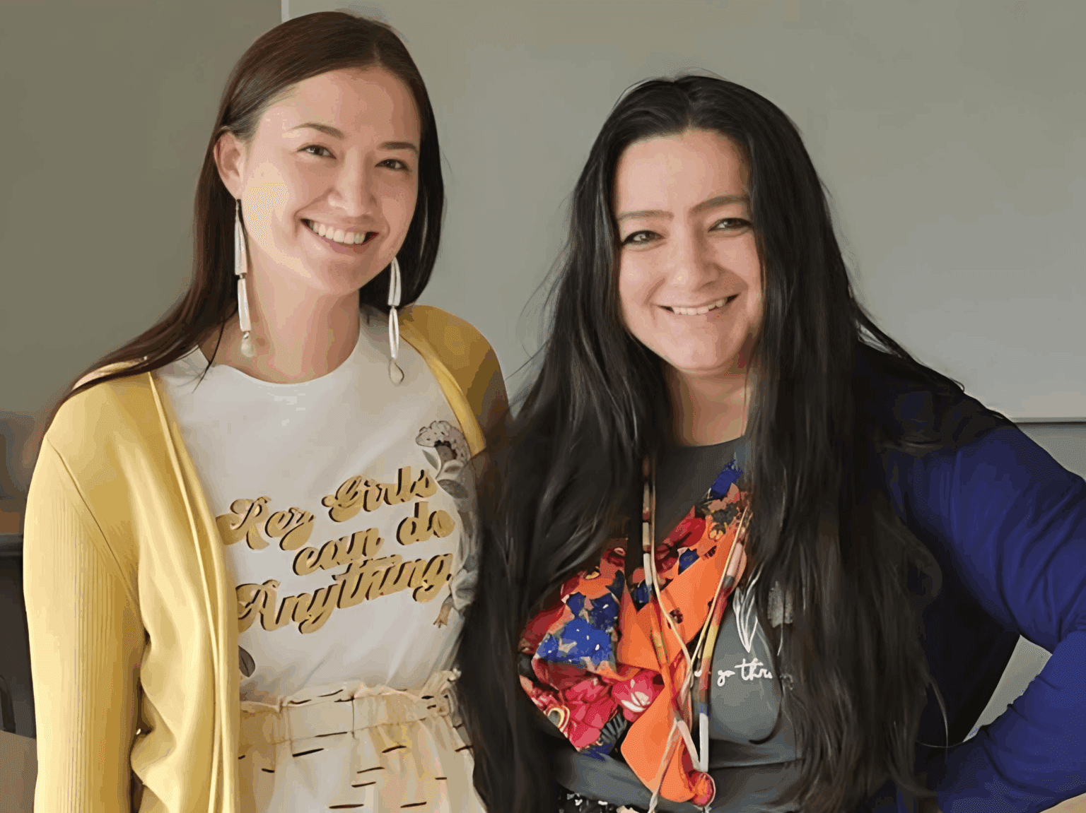 Annmarie Decoteau, Indigenous curriculum and instruction specialist for Bismarck Public Schools, left, and Tomi Cimarosti, the district's Indian Education director, on Monday, Oct. 13, 2025. (Photo provided by Annmarie Decoteau)