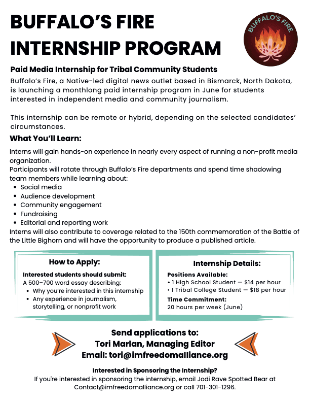 Buffalo’s Fire launches paid internship for tribal students