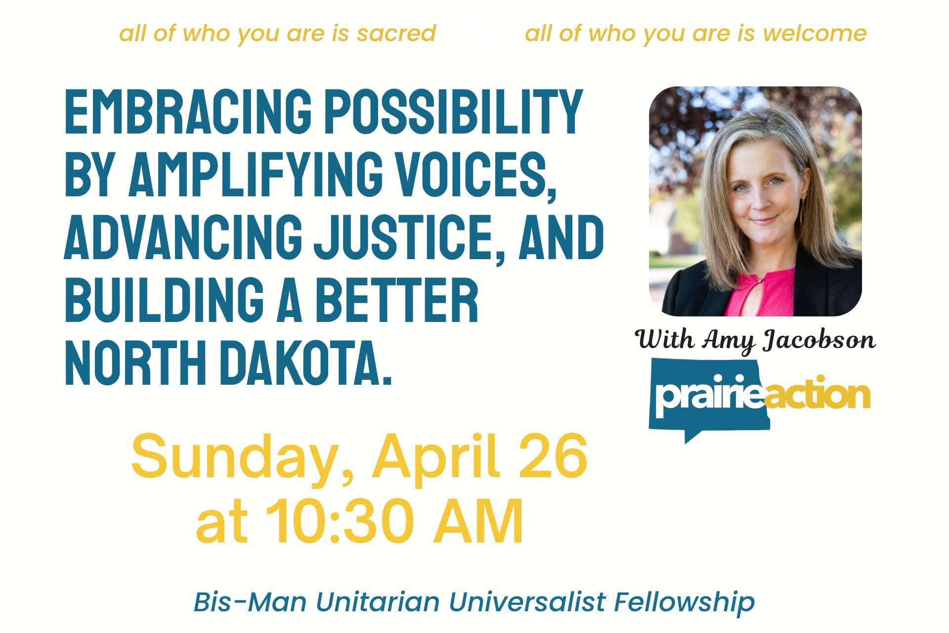 Amy Jacobson to speak at April 26 event in Bismarck