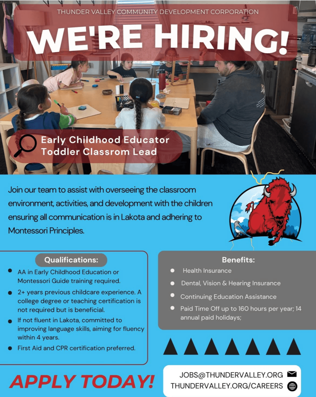 Thunder Valley seeks early childhood educator for Lakota immersion classroom