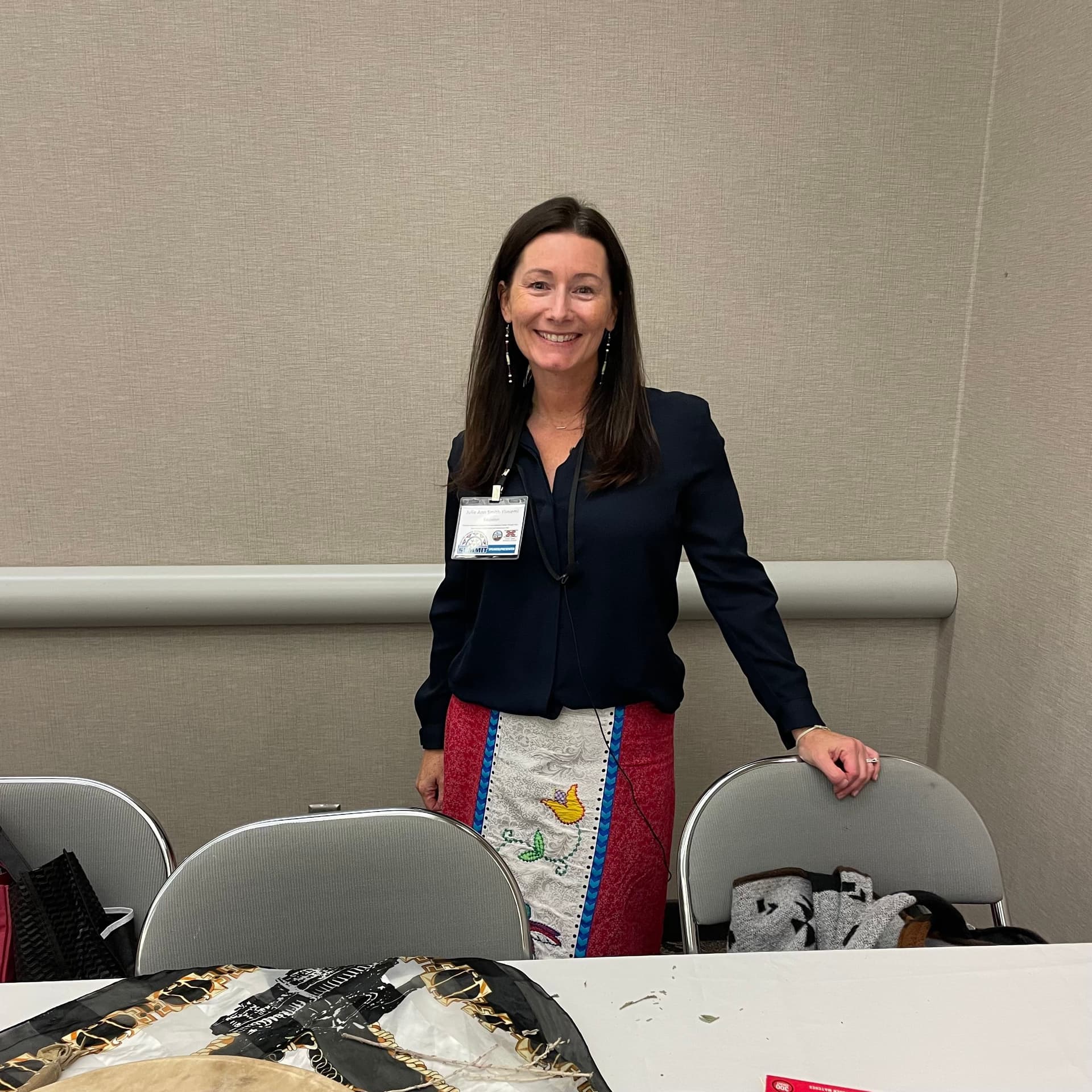 Julie Smith-Yliniemi, citizen of the White Earth Reservation, speaks about community-engaged research at UTTC Tribal Leaders Summit, Bismarck, North Dakota, Sept. 4, 2025. (Buffalo’s Fire Photo/Gabrielle Nelson)