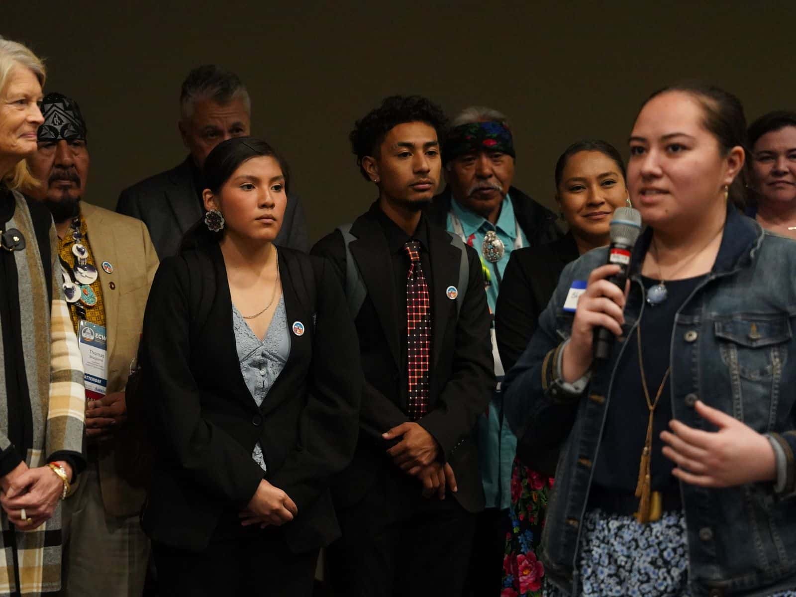 MHA member Bheri Rose Hallam gives Senator Lisa Murkowski a Mandan name for her support of Native children, Washington, D.C..